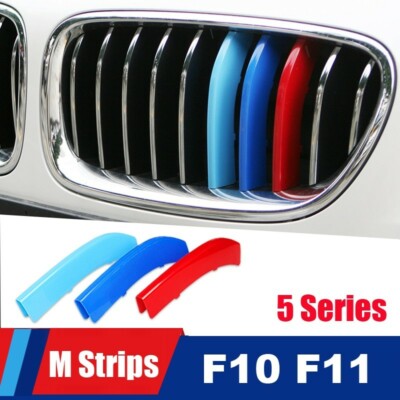 BMW F10 5 Series Grill M Sport Tech 3 Color Stripes Badge Decal Badge ...
