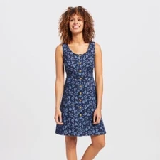 NWT Draper James $135 Size 6 Floral Button Front Sleeveless Denim A-Line Dress
