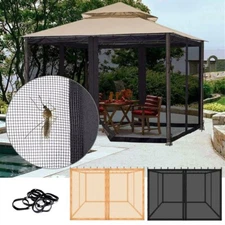 Gazebo Replacement Mosquito Netting Screen 4-Panel Sidewalls with Double Zipper