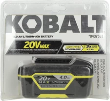 KOBALT #0437531 20V MAX LITHIUM-ION 4.0Ah up to 3X RUN BATTERY 