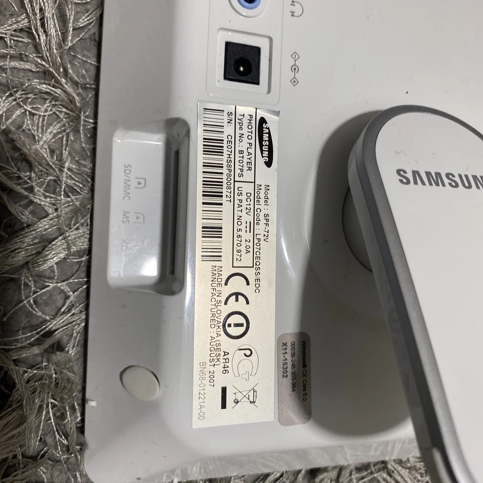 Samsung SPF-72V 7" Widescreen Digital White Photo Frame Made In Slovakia Working - Image 4 of 4