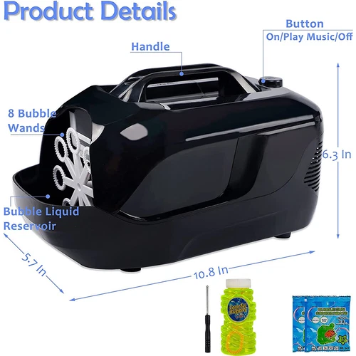 Electric Bubble Machine 2 Speed Bubble Blower for Kids Parties Weddings Outdoor - Picture 11 of 13