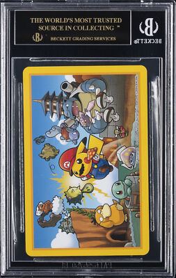 2016 POKEMON CENTER MARIO PIKACHU PLAYING CARDS JACK OF CLUBS BGS