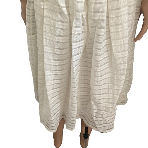 Tommy Hilfiger Swing Dress Womens 12 Off White Linen Blend Flowy Summer Spring - Picture 16 of 18
