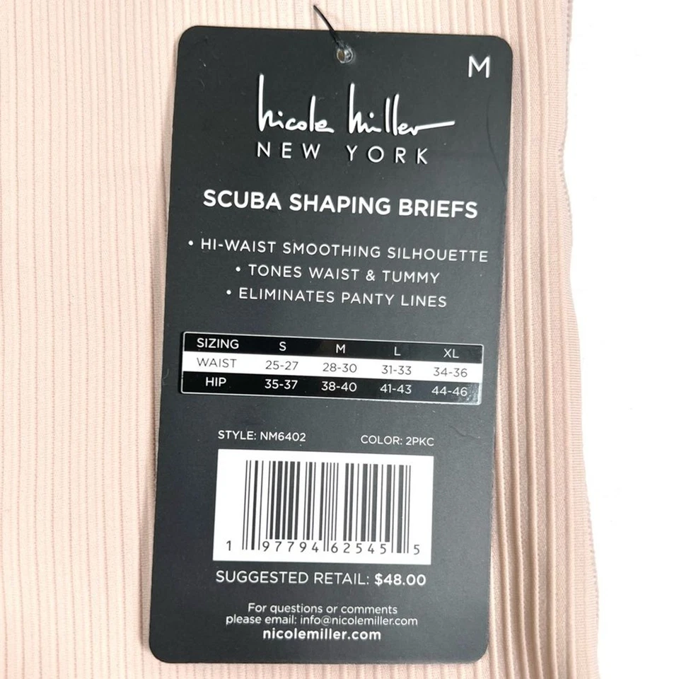 NICOLE MILLER Women’s Scuba Shaping Briefs High Waist Smoothing Stretch M NWT - Image 3 of 4
