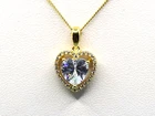 Vintage IBB Vermeil 925 Sterling Silver Heart CZ Halo Pendant Necklace