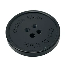 Calvin Klein Plastic Black Main Front Flat with rim Replacement Button 1"