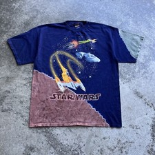 Vintage 90s Star Wars Naboo Fighter Squadron Tie Dye Shirt Size XL Rare