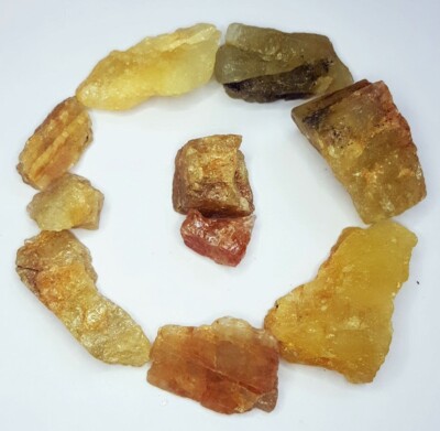 Translucent Beryl 300.37 Ct Loose Gemstone Natural Yellow Beryl Heliodor Rough Lot ...