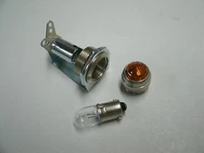 Tube amp pilot light assembly, jewel, and #47 bulb,  amber jewel, USA made