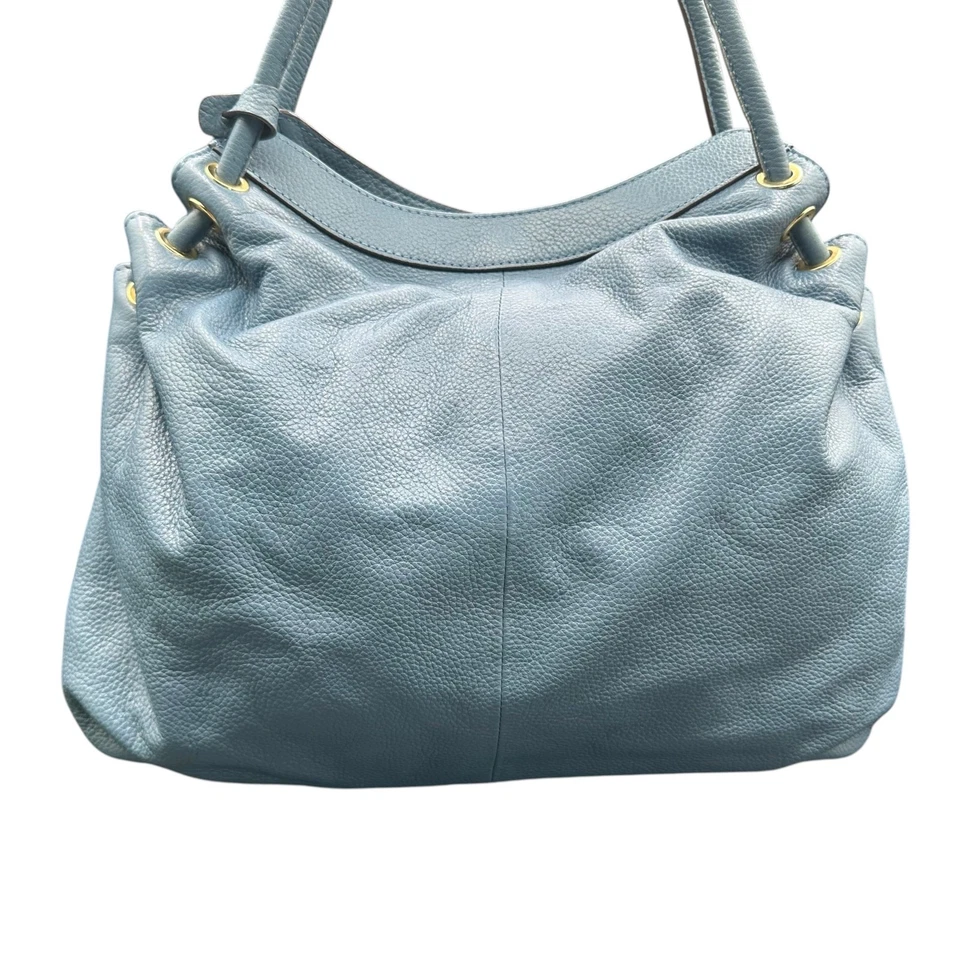 Bolso de hombro de cuero azul Lodis Hobo holgado Foto 3 de 4