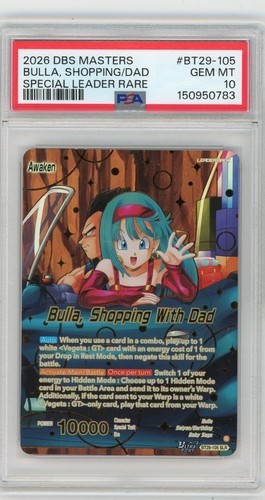 PSA 10 - DRAGON BALL SUPER - BULL, SHOPPING WITH DAD - SPECIAL LEADER RARE 2026