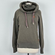 Naketano Womens Preppy Nautical Pullover Hoodie Sz M Rope LONG Funnel Neck