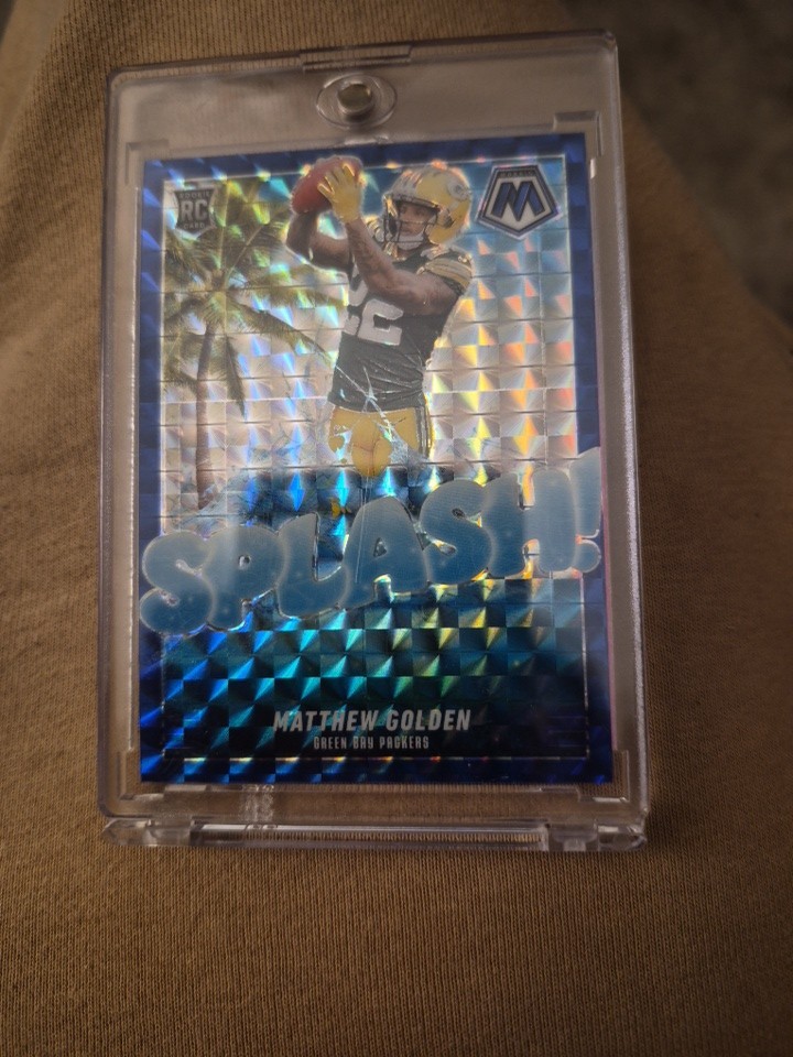 2025 Panini Mosaic - Splash Mosaic Matthew Golden #19 Blue Prizm 2/99 # Match