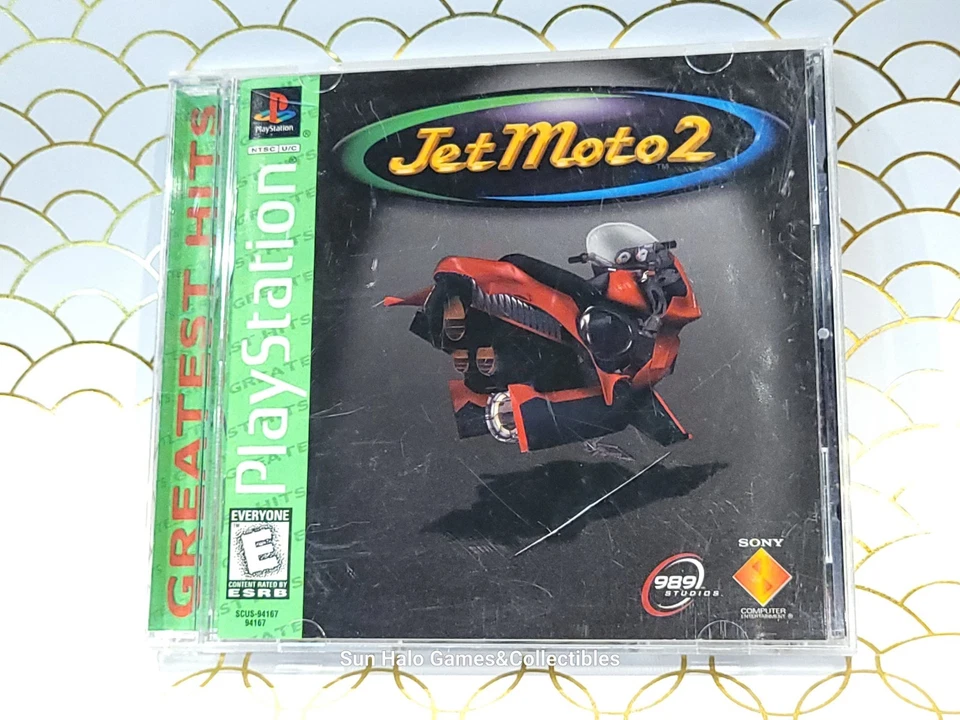 Jet Moto 2 (Sony PlayStation 1 PS1, 1997) Greatest Hits, CIB Complete, TESTED  - Image 2 of 4