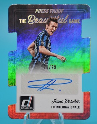 2016-17 Donruss Ivan Perisic Beautiful Game Die Cut Auto 5/99 Inter Milan SP
