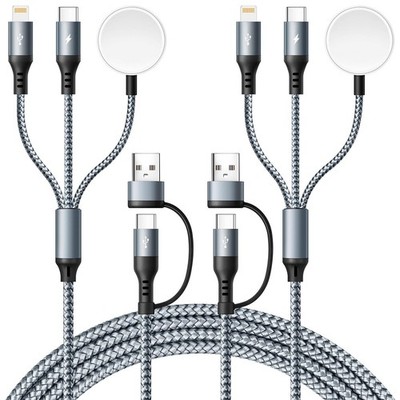 Multi USB A/C Ladekabel,3 in 2 Multi Ladekabel für App-le Watch Ladekabel,Aktual