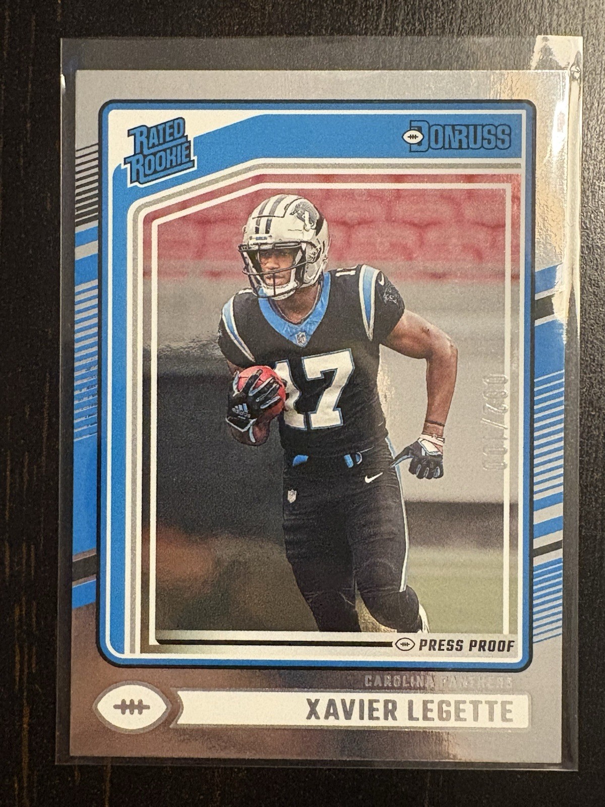 Xavier Legette Silver Press Proof /100 2024 Panini Donruss Rated Rookie #323