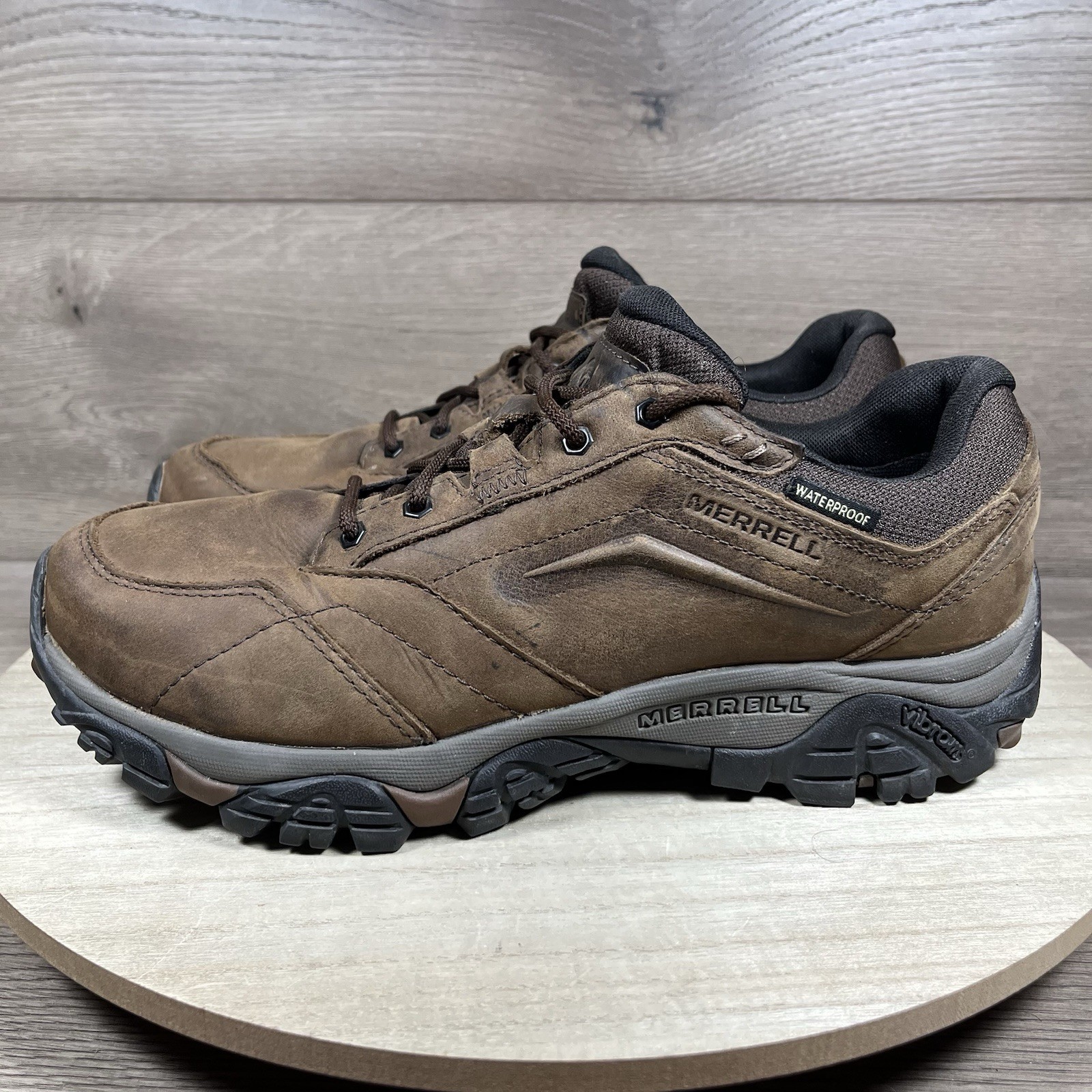 Scarpe da trekking Merrell Moab Adventure Dark Earth in pelle marrone J91825 da uomo taglia 10