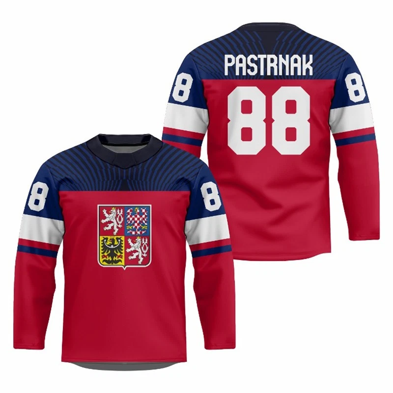 Custom Youth/Men Pastrnak 88 Czech Czechia Hockey Jersey White Red Sewn Any Name
