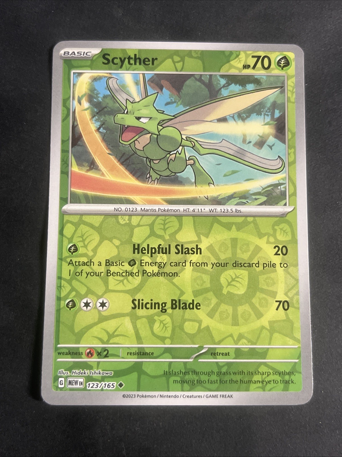 Scyther 123/165 Reverse Holo MEW SV: Scarlet & Violet 151 NM Pokemon