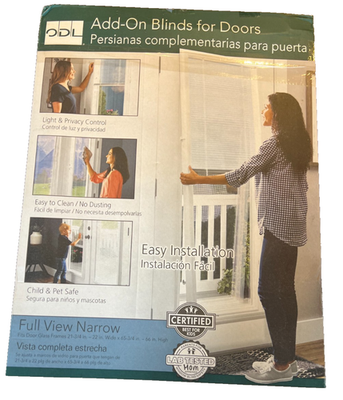 #ad ODL 22x64 Add On Enclosed Blind White Full View Narrow Door Glass Insert $129.00