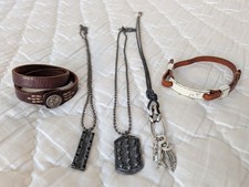 Bundle of 5 Armani Exchange Guess and Abercrombie Bracelets Necklaces Pendants