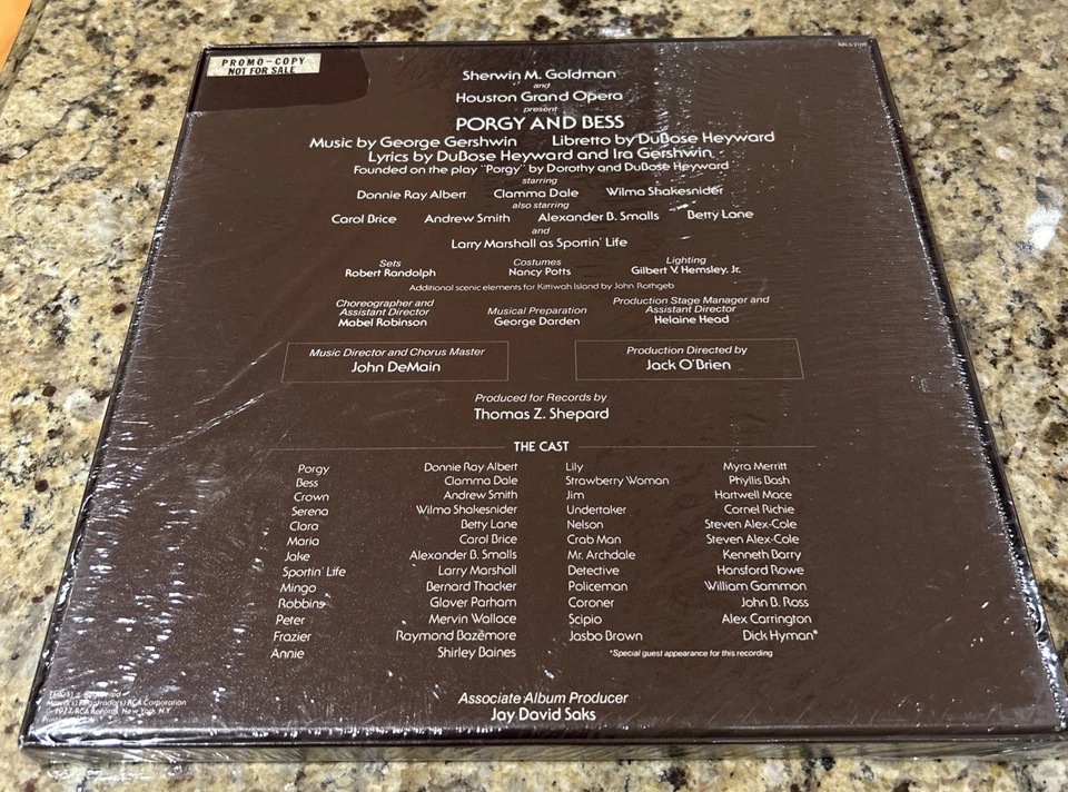 Promo Copy George Gershwin’s Porgy & Bess Houston Grand Opera RCA Red Seal NEW - Image 2 of 2