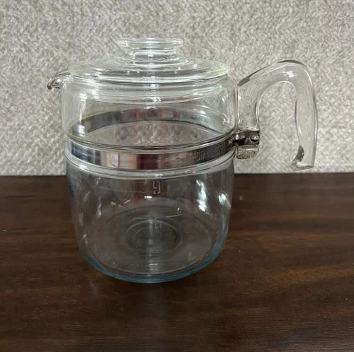 Vintage PYREX Flameware Glass 7759-B Percolator Coffee Pot 9 Cup-Please Read