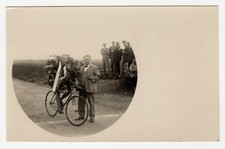 Original Foto Sieger Radsportler, Fahrradfahrer, Wettkampf, Rennbahn Bad Aibling