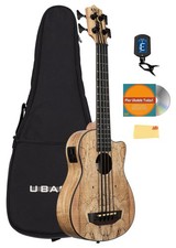 Kala UBASS-SP-MAPL-FS Spalted Maple Acoustic-Electric U-Bass Ukulele Bass w/ Gig