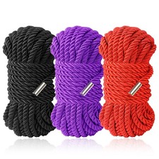 Silk Rope 32 Feet 8 mm Soft Rope Durable Multipurpose Long Satin Braided Twis...