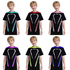 Kids Boys T-shirt Sports Tee Football Top Letter Printed Round Neck Running