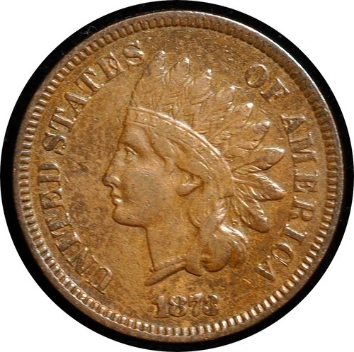 1873 Closed 3 Indian Head Cent VF/XF