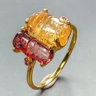 Vintage ring Natural Tourmaline Ring 925 Sterling Silver Size 7.25 /R447516