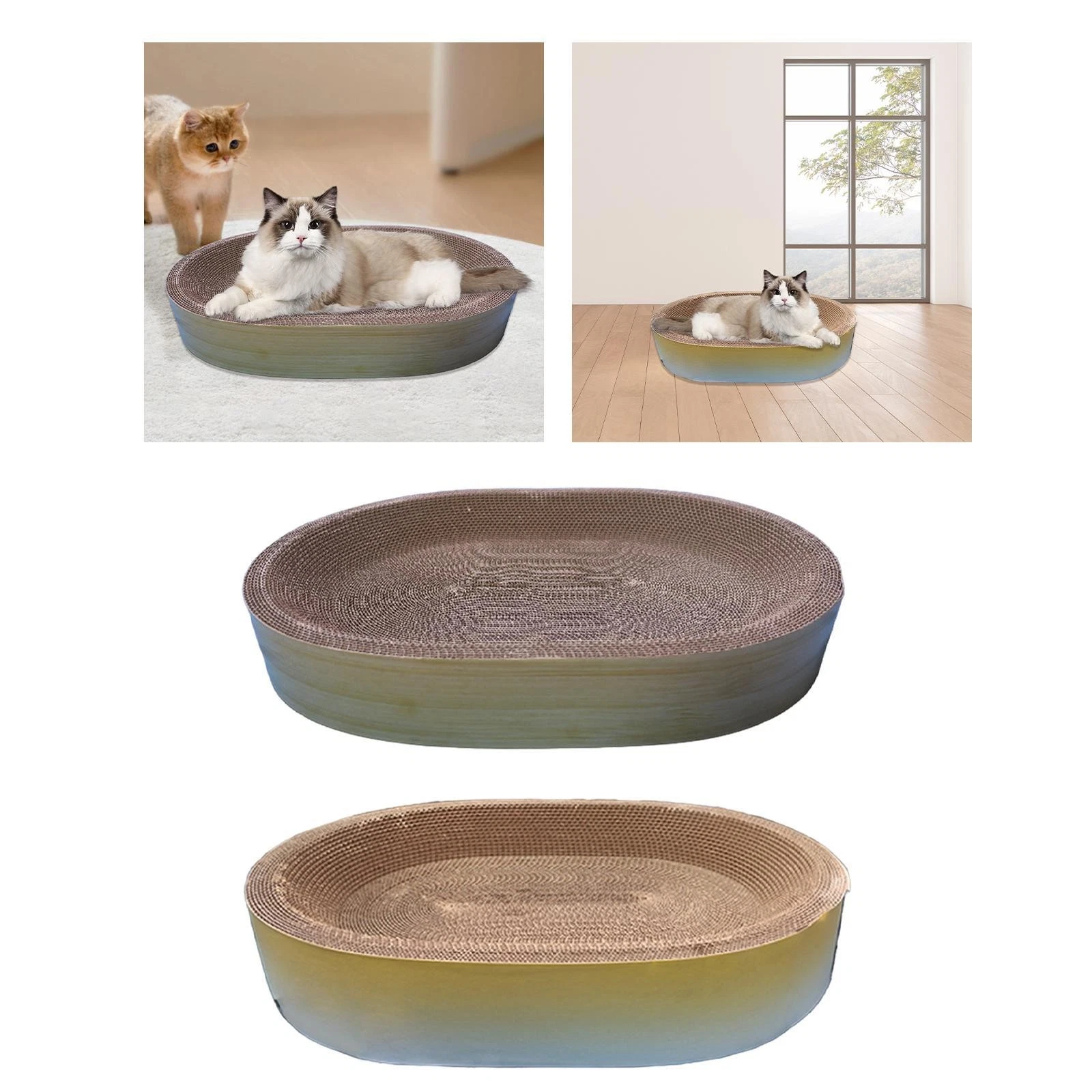 Cat Scratching Mat, Multifunction Corrugated Paper Play Toy, Grinding Claw for