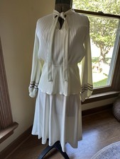 Vintage 80s Women s Secretary Blouse Skirt Set, Medium