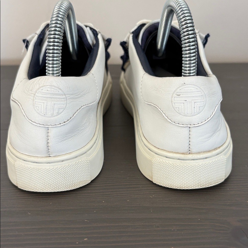 Tory Burch Sport White Leather Ruffle Low Top Sneakers Lace Up Size 7 *READ* thumbnail 4