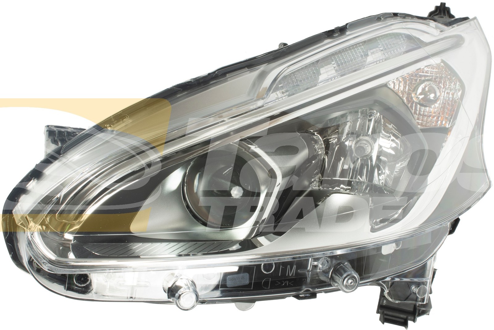 Phare avant gauche Peugeot 208 face avant chrome anti-jaunissement 2017-2019