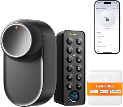SwitchBot Lock Ultra Touch Combo Smart Türschloss Tastatur Touch & Hub Mini