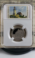 2012-S ATB Proof Quarter - Acadia - Maine - with US Stamps - Nice! W3