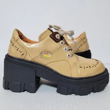 TMA Eyes Womens Size 7.5 Platform Leather Shoes Chunky Soles Made In Germany