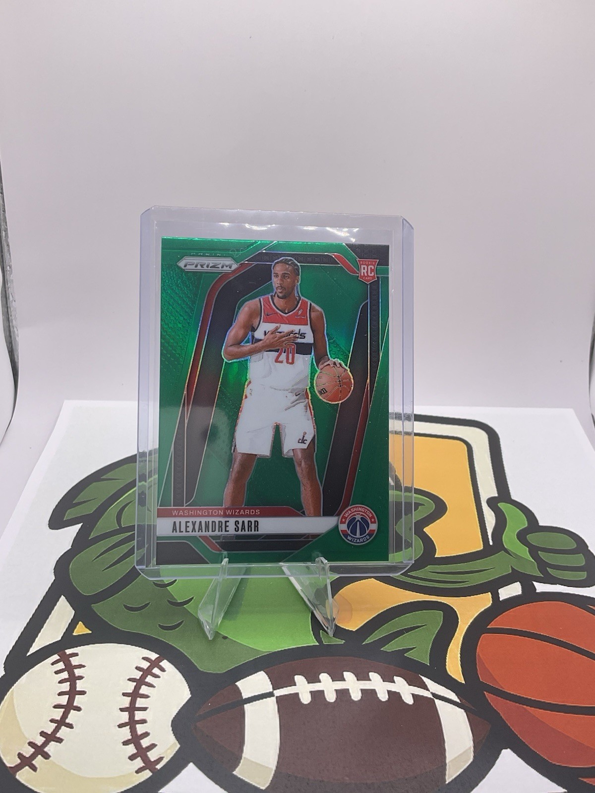 2024-25 Panini Prizm - Alexandre Sarr #264 Green Prizm (RC) Wizards Rookie