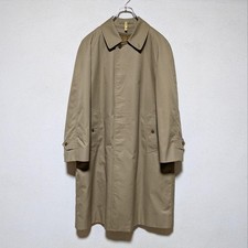 Burberry Vintage Trench Coat Khaki Polyester With Check Pattern Size 8 For Men