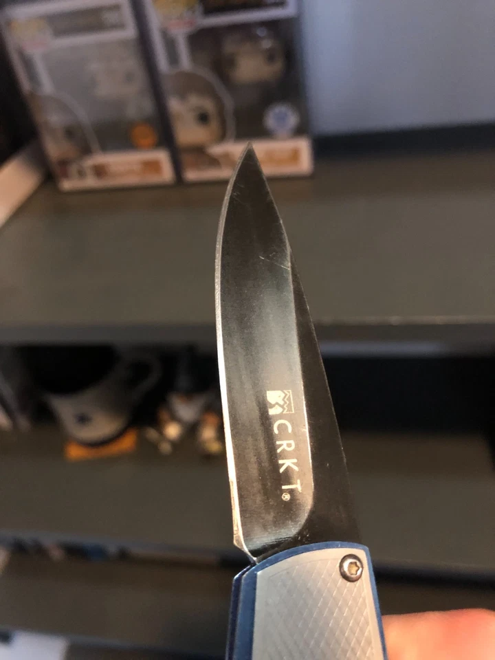 🔥CRKT 7404 Kommer Fulcrum Cuchillo Plegable Azul Gris Excelente Estado - Sin Caja Foto 3 de 4