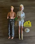 Vintage 1992 Hollywood Hair Barbie and Ken Doll Lot Star Comb Accessories Mattel