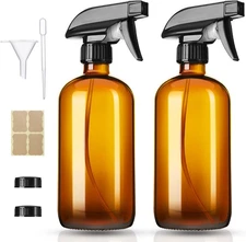 Vitreaux 2 Pack Amber Glass Spray Bottles,16oz Bottles 