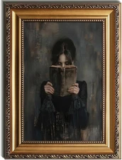 Kizbok Vintage Gold Framed Wall Art for Home Decor, Moody Victorian Wall Deco...