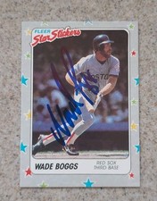 WADE BOGGS BOSTON RED SOX AUTOGRAPHED 1988 FLEER STAR STICKERS CARD No.5