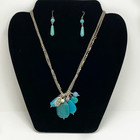 SOUTHWESTERN Necklace Earring Lot CHAPS LC Squash Blossom Faux Turquoise Silver — photo 3